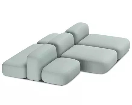 Диван модульный Риббл-6 Bucle Mint