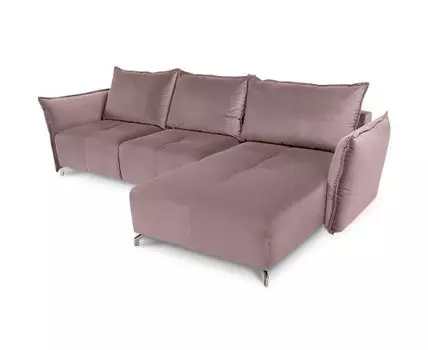 Диван с оттоманкой Дельта Лайт (Текстиль, Темно-розовый)