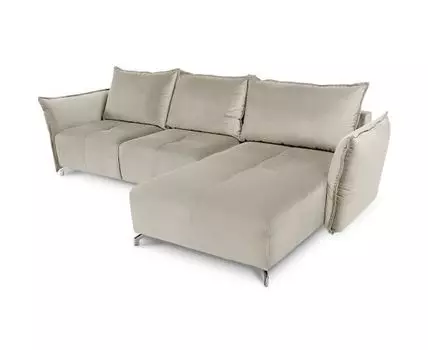 Диван с оттоманкой Дельта Лайт (Велюр, Бежевый)