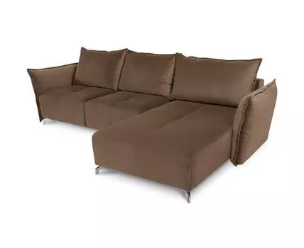 Диван с оттоманкой Дельта Лайт (Велюр, Коричневый)