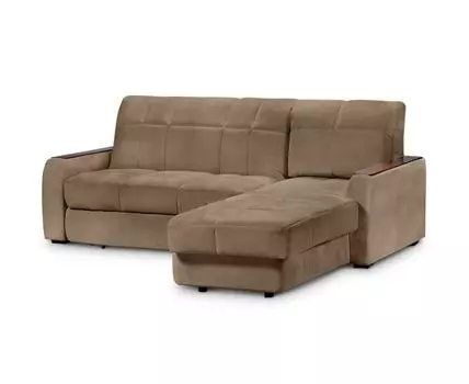 Диван с оттоманкой Графит Лайт (Текстиль, Коричневый)