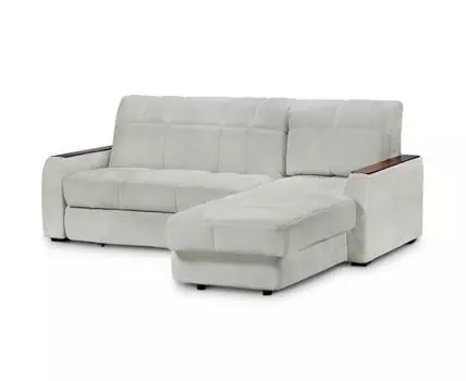 Диван с оттоманкой Графит Лайт (Текстиль, светло-серый)