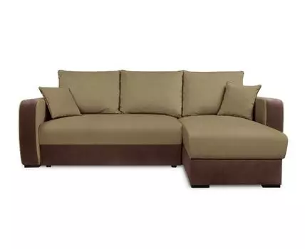 Диван с оттоманкой Кармен 3 Лайт (Текстиль, Коричневый)