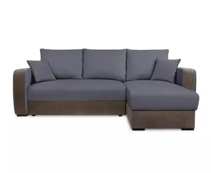 Диван с оттоманкой Кармен 3 Лайт (Текстиль, Синий)