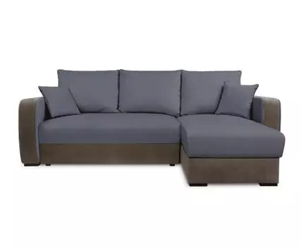 Диван с оттоманкой Кармен 3 Лайт (Текстиль, Синий)