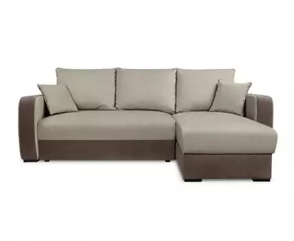 Диван с оттоманкой Кармен 3 Лайт (Велюр, Бежевый)