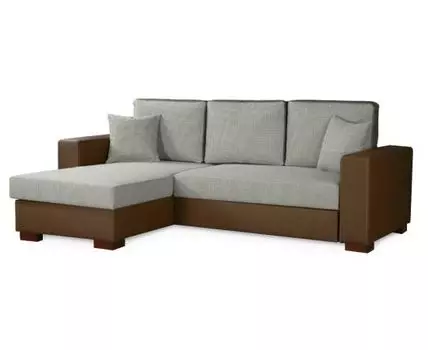 Диван с оттоманкой Кармен Лайт (Текстиль, Серый)