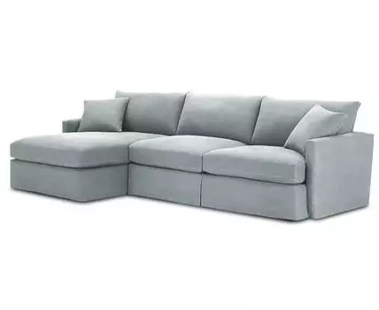 Диван с оттоманкой Марсия ЭКО (Текстиль, Сизый)