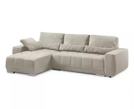 Диван с оттоманкой Наби Лайт (Велюр, Бежевый)