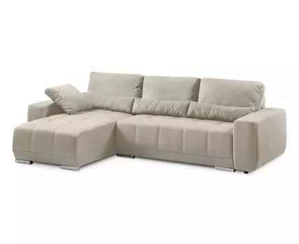 Диван с оттоманкой Наби Лайт (Велюр, Бежевый)