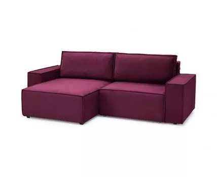 Диван с оттоманкой Софт 2 (малый) (Велюр, Фиолетовый)