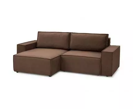 Диван с оттоманкой Софт 2 (малый) (Велюр, Коричневый)