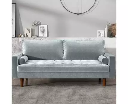 Диван Scott трехместный серо-голубой (без механизма)