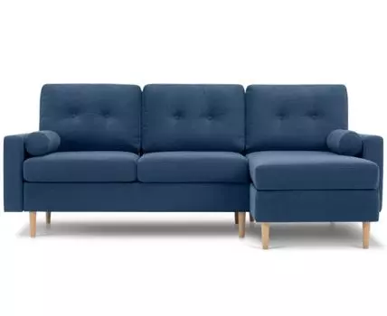 Диван угловой Динс Velvet Navy Blue