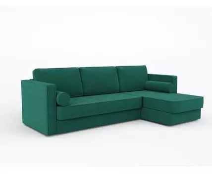 Диван угловой правый Токке (изумрудный, 104, 281, Тик-так)