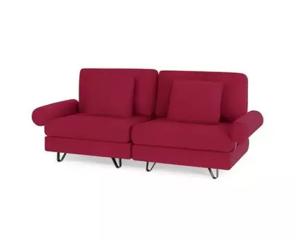 ДиванБагамыДвухсекционный (Текстиль, Красный)