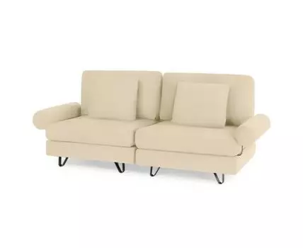 ДиванБагамыДвухсекционный (Велюр, Кремовый)