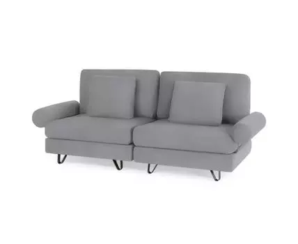 ДиванБагамыДвухсекционный (Велюр, Серый)