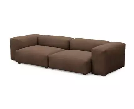 ДиванФиджиДвухсекционныйБольшой (Велюр, Коричневый)