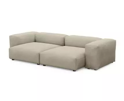 ДиванФиджиДвухсекционныйБольшойИГлубокий (Велюр, Бежевый)