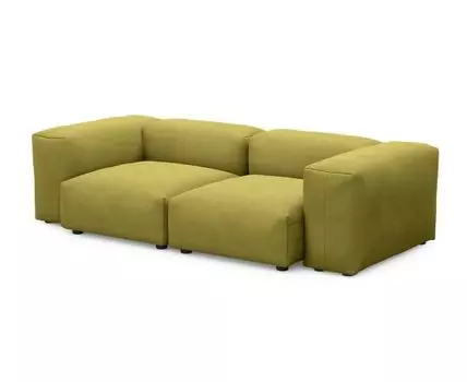 ДиванФиджиДвухсекционныйМалый (Текстиль, горчичный)