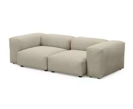 ДиванФиджиДвухсекционныйМалый (Велюр, Бежевый)