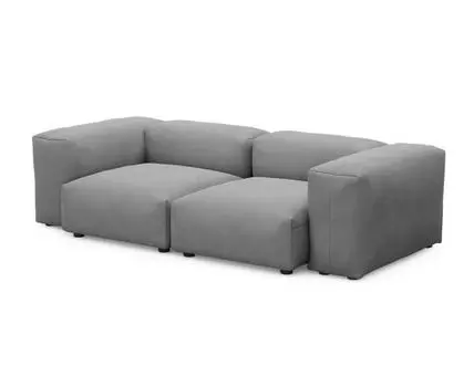 ДиванФиджиДвухсекционныйМалый (Велюр, Серый)