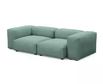 ДиванФиджиДвухсекционныйМалый (Велюр, Темно-мятный)