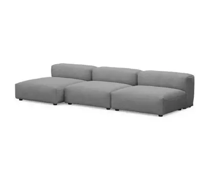 ДиванСОттоманкойФиджиМалый (Велюр, Серый)