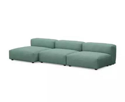 ДиванСОттоманкойФиджиМалый (Велюр, Темно-мятный)