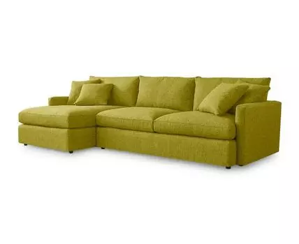 ДиванСОттоманкойСтелфЭКО (Текстиль, горчичный)