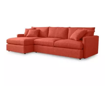 ДиванСОттоманкойСтелфЭКО (Текстиль, Красный)