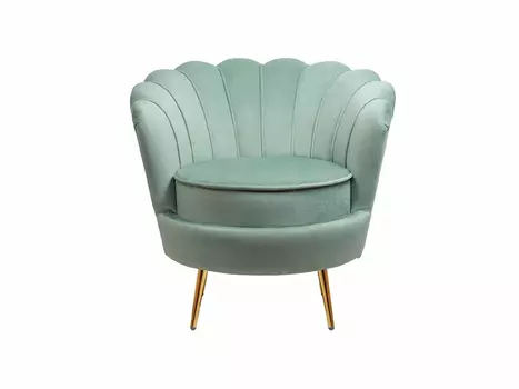 Дизайнерское кресло ракушка зеленое Pearl green