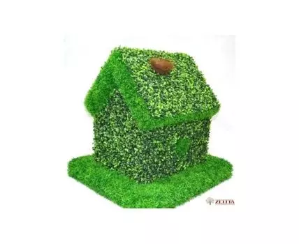 Домик из самшита с гнездом и птичкой