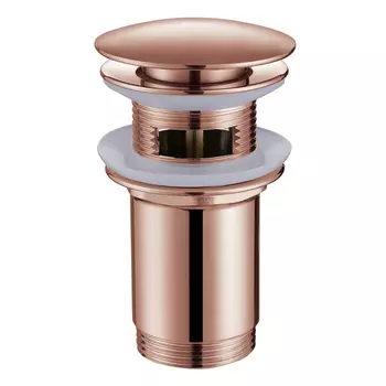 Донный клапан ABBER AF0010RG с переливом, клик-клак, розовое золото