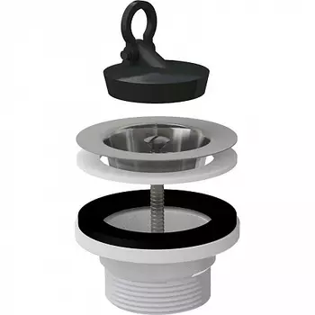 Донный клапан сифона для мойки 6/4" с нержавеющей peшeткой DN70, арт.A33