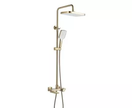 Душевая система с термостатом Rose R1896G, золотой сатин