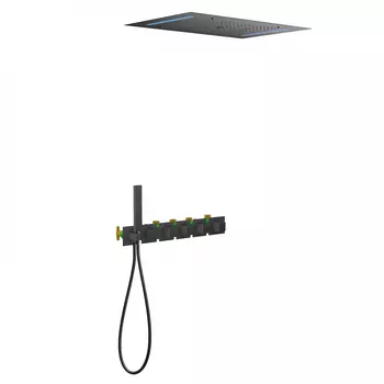 Душевая система Timo Petruma SX-5229/03SM скрытого монтажа с термостатом, черная матовая