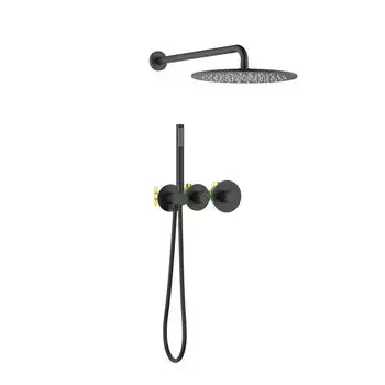 Душевая система Timo Saona SX-2359/03SM скрытого монтажа с термостатом, черная матовая