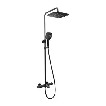 Душевая стойка Ravak Termo 300 TE 092.20BL с термостатическим смесителем для ванны и ручным душем черная