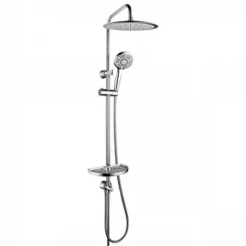 Душевой гарнитур Lemark LM8802C без смесителя c верхней душевой лейкой "Тропический дождь", хром