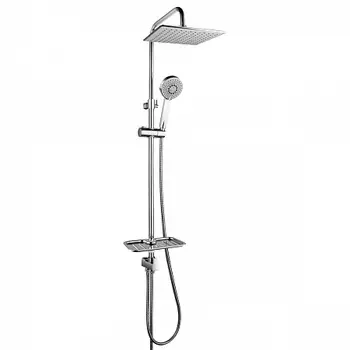 Душевой гарнитур Lemark LM8803С без смесителя c верхней душевой лейкой "Тропический дождь", хром