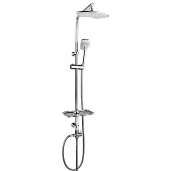 Душевой гарнитур Lemark LM8805С без смесителя c верхней душевой лейкой "Тропический дождь", хром