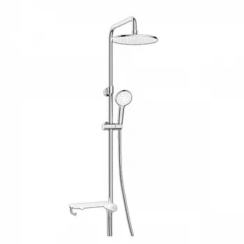 Душевой гарнитур Lemark LM8810С с полкой, без смесителя, c верхн. лейкой "Тропический дождь", хром