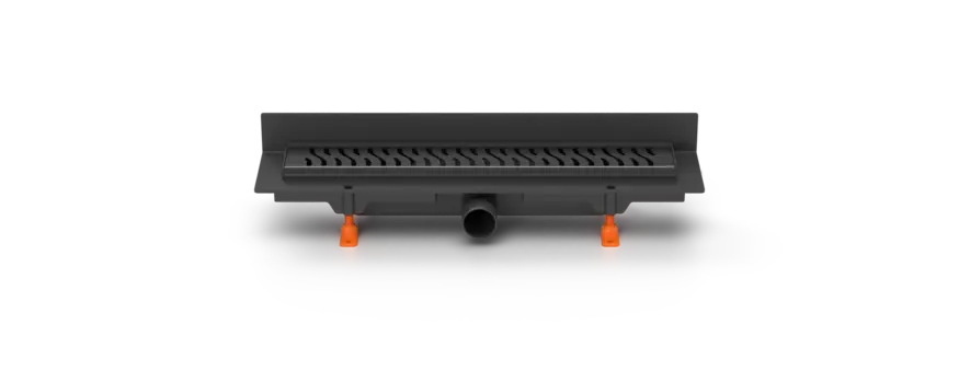 Душевой лоток 35 см Creto Zigzag CRE-350 ZB-P с решеткой, черный