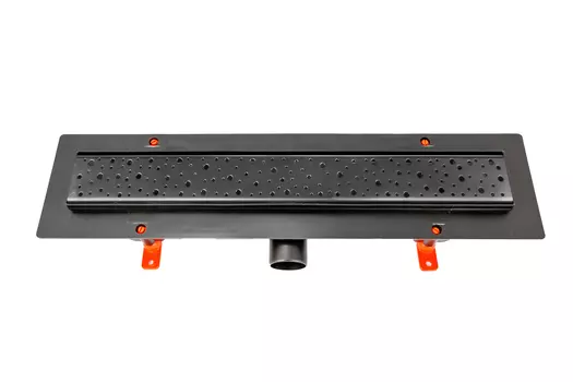 Душевой лоток 45 см Creto Points CRE-450 PB с решеткой, черный