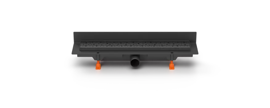 Душевой лоток 45 см Creto Quadro CRE-450 QB-P с решеткой, черный