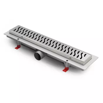 Душевой лоток 45 см Creto Zigzag CRE-450 ZN с решеткой, хром