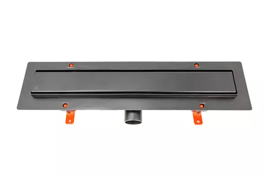 Душевой лоток 55 см Creto Uni CRE-550 UB с решеткой, черный