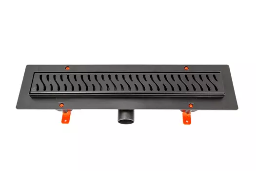 Душевой лоток 55 см Creto Zigzag CRE-550 ZB с решеткой, черный